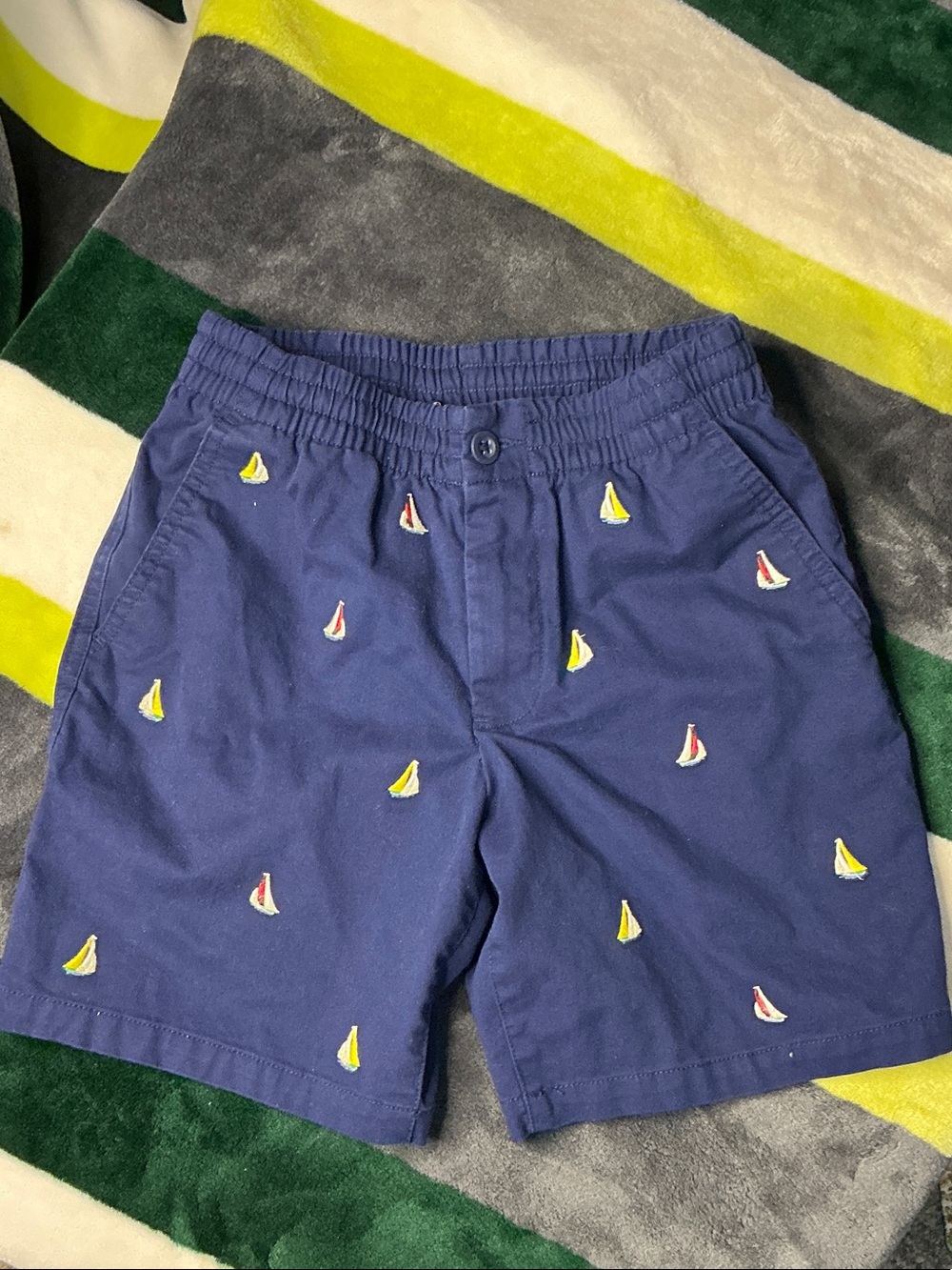 Polo by Ralph Lauren Navy Boys Shorts with Yellow & Red Sailboat  Size 8